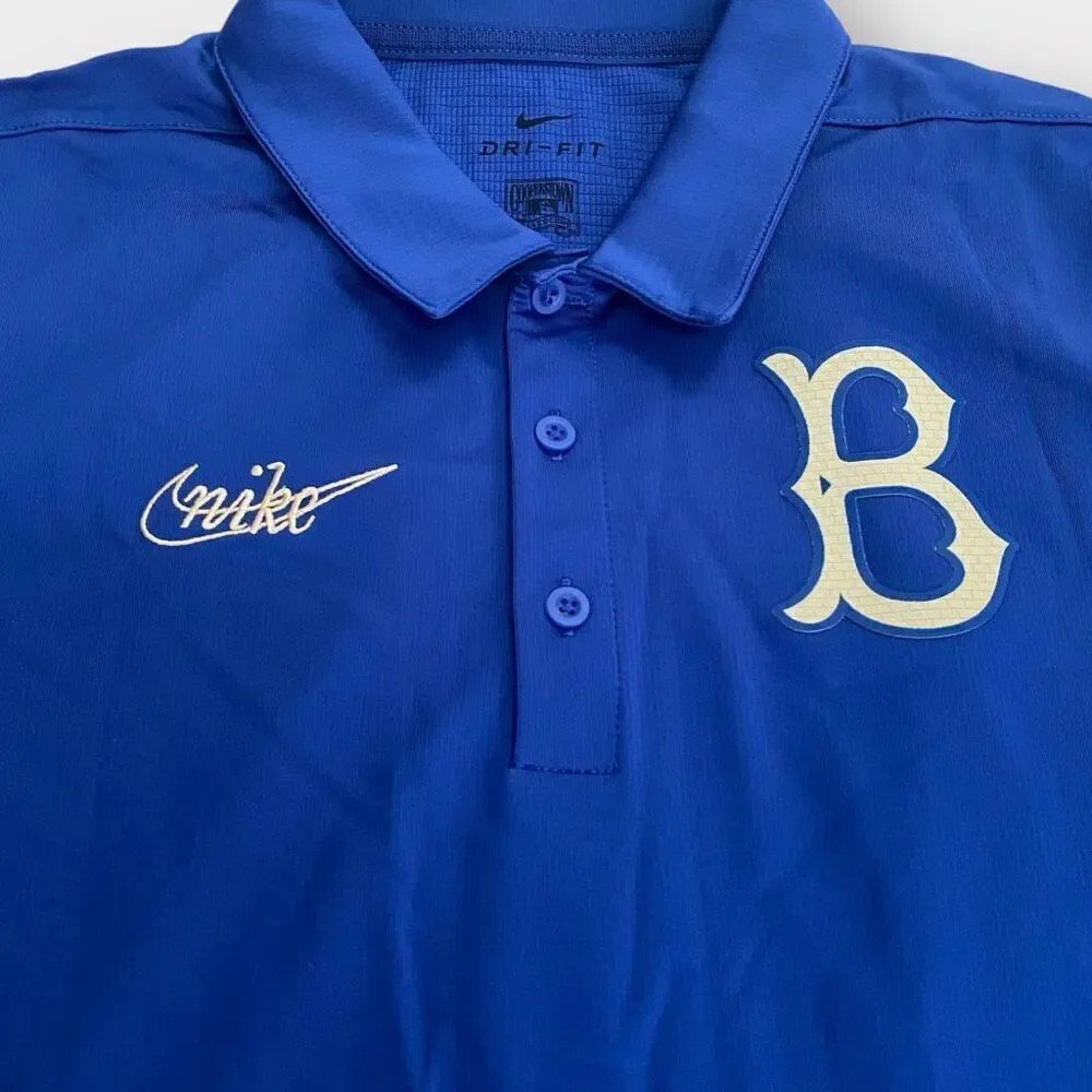 Nike MLB Brooklyn Dodgers Cooperstown Collection DRI-Fit Polo Shirt size M New